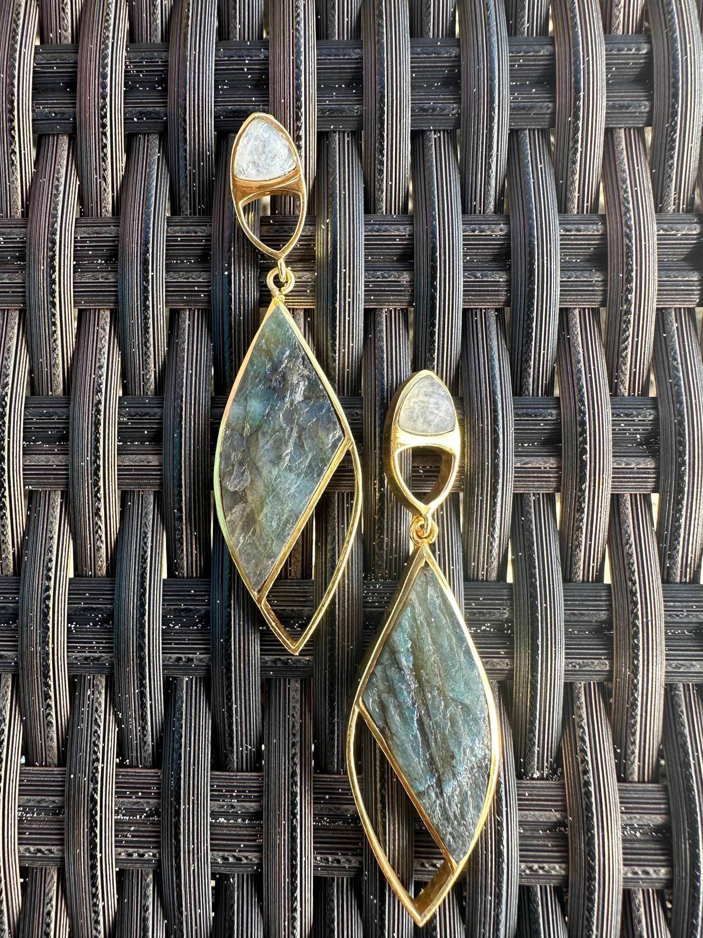 Double Stone Vine Earrings